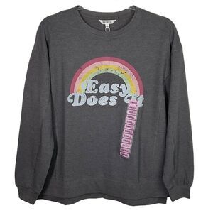 Wildfox Gray Easy Does It Statement Crewneck Sweatshirt Small NWT